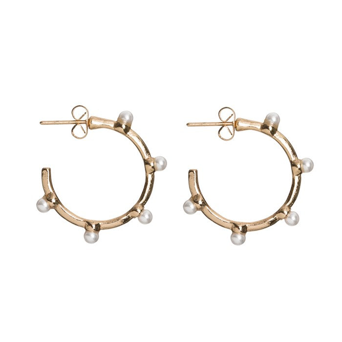 Big Hoops with Pearl Studs Earrings