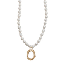 Load image into Gallery viewer, Pearl and Bamboo Letter Necklace
