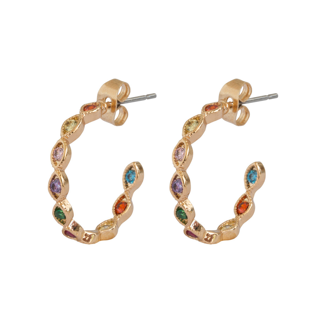 Colorful Chrystal Hoop Earrings