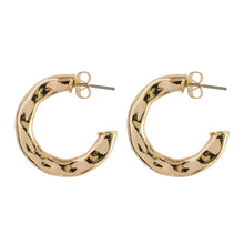 Load image into Gallery viewer, Flat Hammered Hoop Earrings
