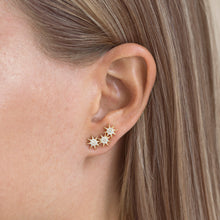 Load image into Gallery viewer, Three Chrystal Stars Stud Earrings
