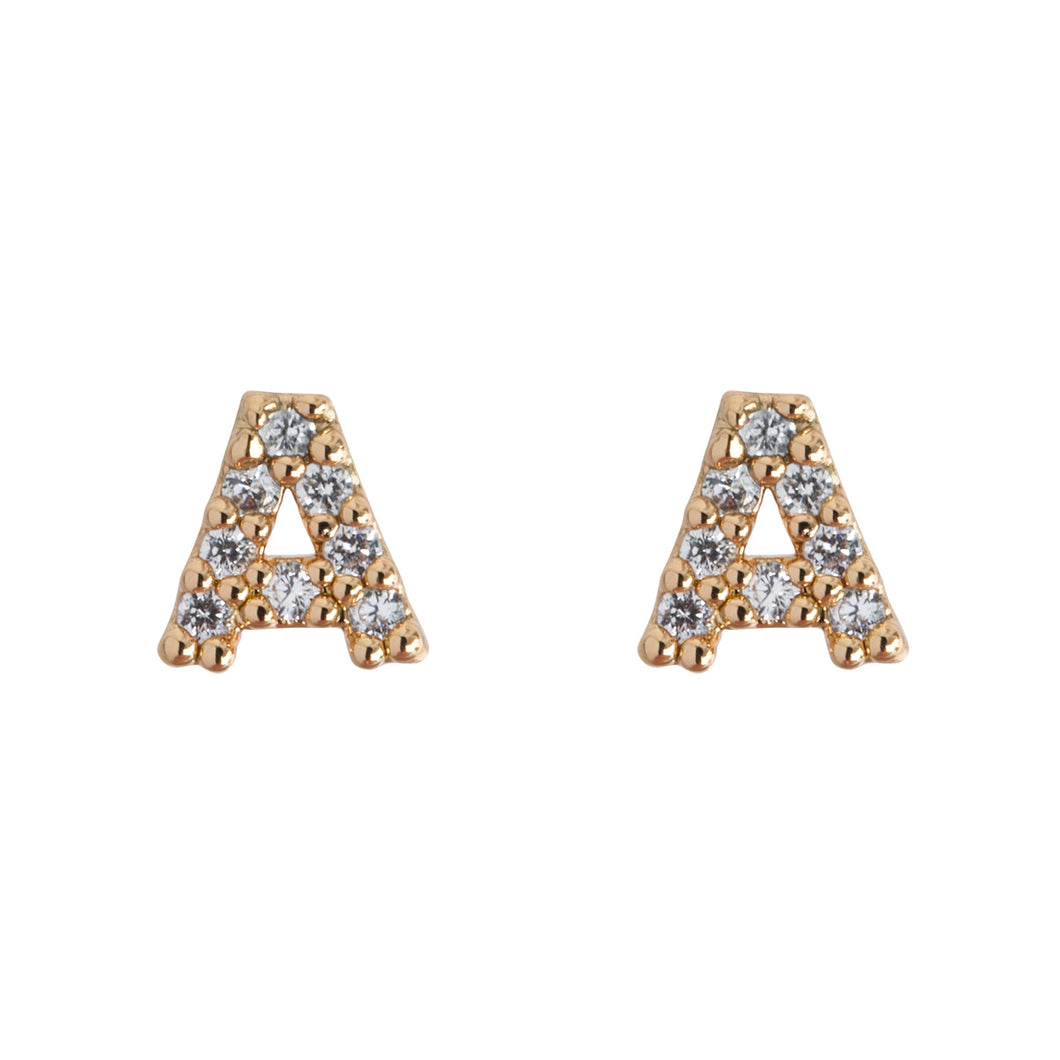 Petite Chrystal Letter Earrings