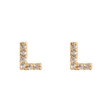 Load image into Gallery viewer, Petite Chrystal Letter Earrings
