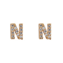 Load image into Gallery viewer, Petite Chrystal Letter Earrings
