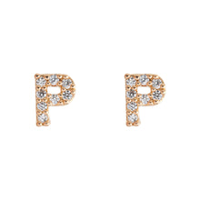 Load image into Gallery viewer, Petite Chrystal Letter Earrings
