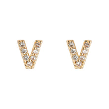 Load image into Gallery viewer, Petite Chrystal Letter Earrings
