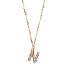 Load image into Gallery viewer, Chrystal Letter Necklace Stainless Steel
