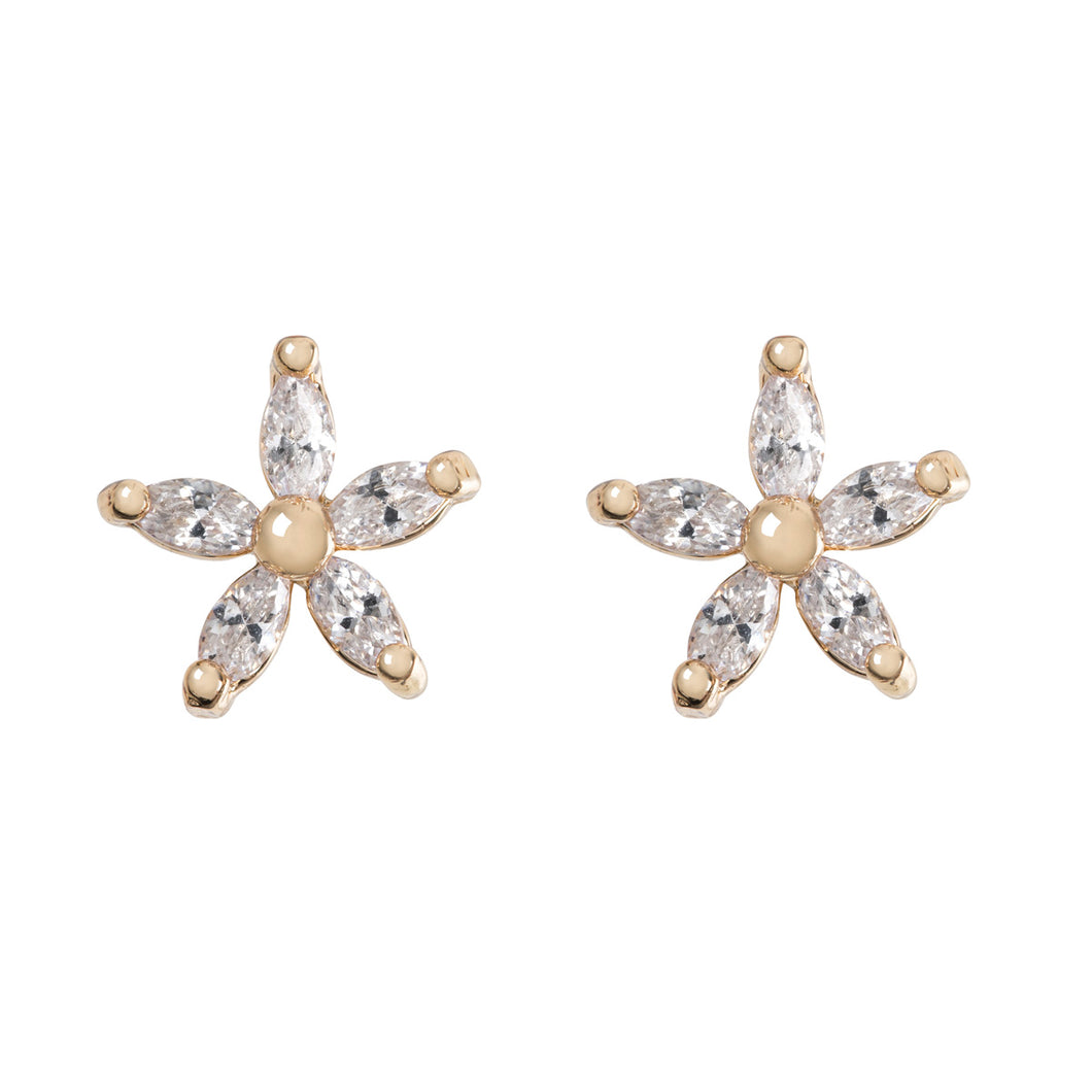 Crystal Flower Stud Earrings