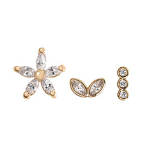 Load image into Gallery viewer, Minimalistic Crystal Trio Stud Earrings
