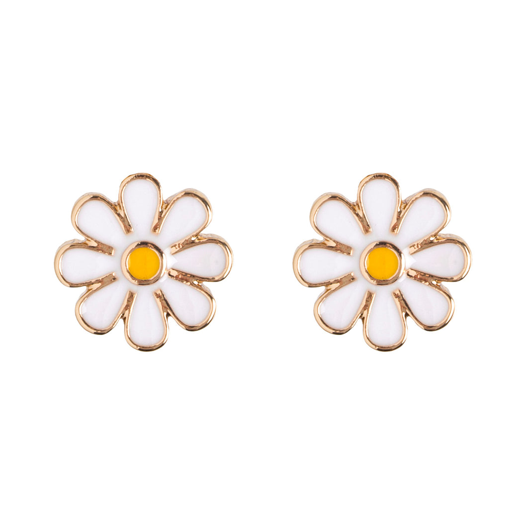 Enamel Daisy Stud Earrings