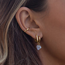 Load image into Gallery viewer, Aquamarine Semi-precious Hoop Earrings
