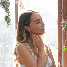 Load image into Gallery viewer, Aquamarine Semi-precious Hoop Earrings
