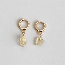 Load image into Gallery viewer, Citrine Semi-Precious Hoop Earrings
