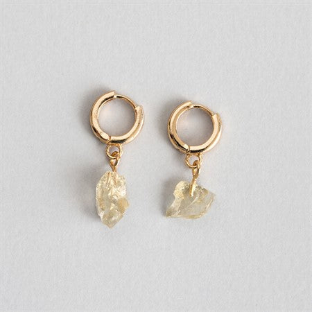 Citrine Semi-Precious Hoop Earrings