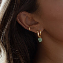 Load image into Gallery viewer, Amazonite Semi-precious Hoop Earrings
