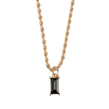 Load image into Gallery viewer, Rectangle Black Crystal Necklace
