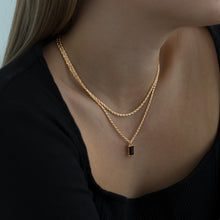 Load image into Gallery viewer, Rectangle Black Crystal Necklace
