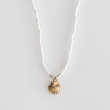 Load image into Gallery viewer, White Beads with Mermaid Shell Necklace
