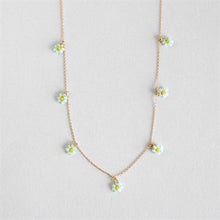 Load image into Gallery viewer, Blue Small Flowers Bead Necklace
