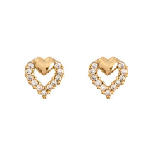 Load image into Gallery viewer, Tiny Crystal Heart Stud Earrings
