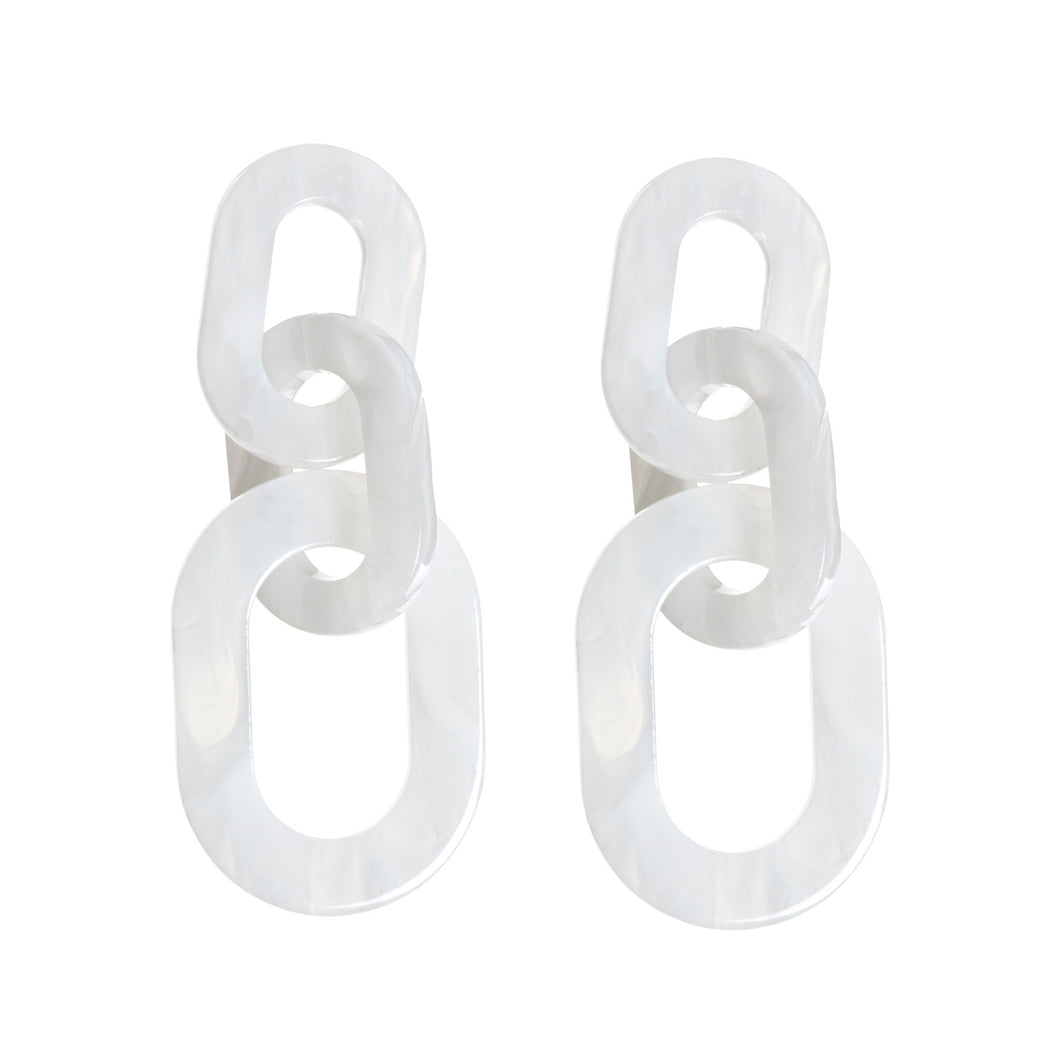 White Plastic Earrings