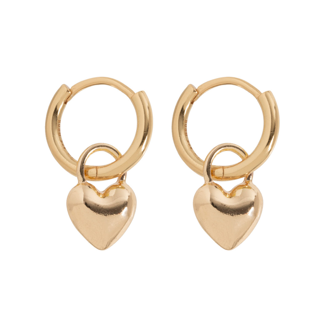 Heart Hoop Earrings Gold