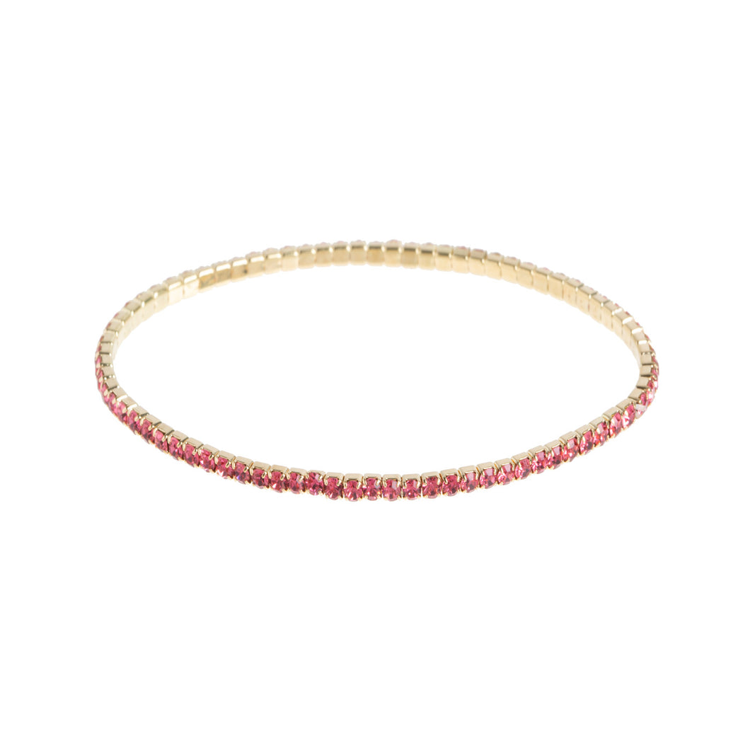 Crystal Tennis Stretch Bracelet Pink