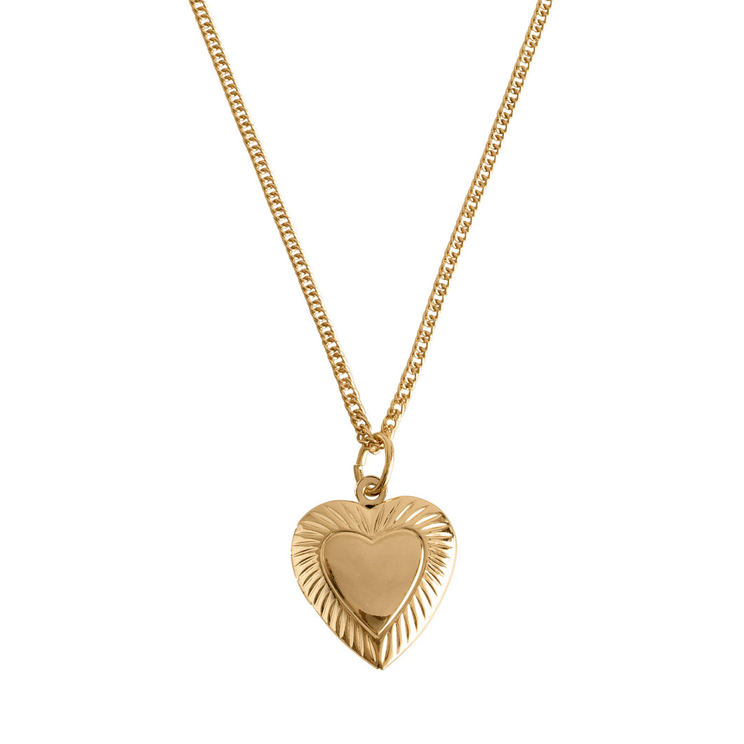 Heart Locket Necklace Gold