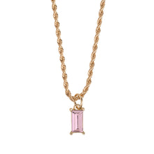 Load image into Gallery viewer, Rectangle Pink Crystal Necklace
