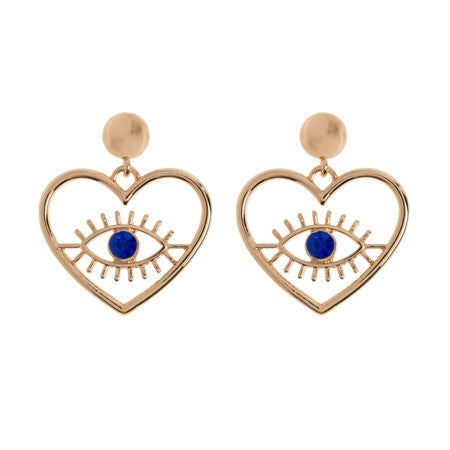 SUZY - EVIL EYE HEART STUD EARRINGS