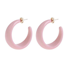 Load image into Gallery viewer, MARILYN PLASTIC HOOP EARRINGS PINK
