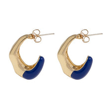 Load image into Gallery viewer, AYLA - BLUE DIPPED IRREGULAR HOOP EARRINGS
