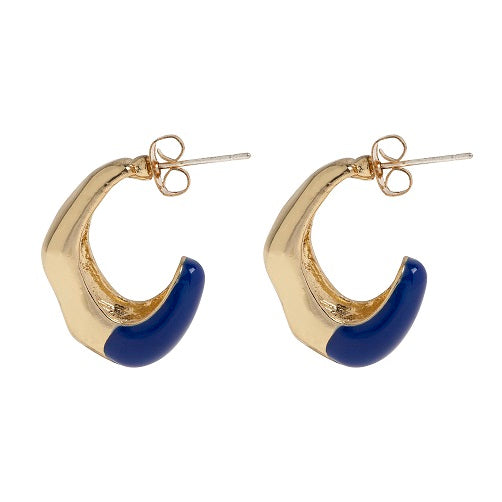 AYLA - BLUE DIPPED IRREGULAR HOOP EARRINGS