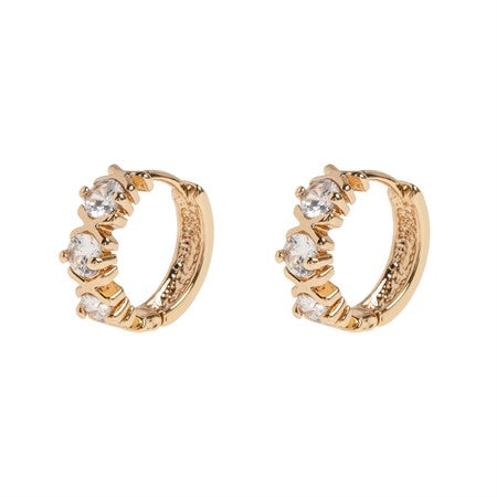 OLIVIA - WHITE CRYSTAL hoop earrings