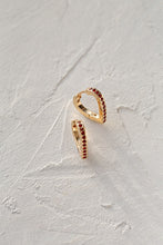 Load image into Gallery viewer, ANGELINA - RED CRYSTAL heartshaped  hoop earrings
