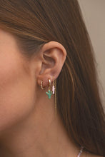 Load image into Gallery viewer, DORIS-CACTUS enamel hoop earrings
