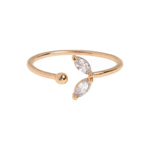 Load image into Gallery viewer, LEAH - WHITE CRYSTAL leaf ring
