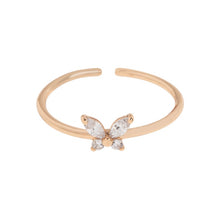 Load image into Gallery viewer, LEAH - WHITE CRYSTAL BUTTERFLY RING
