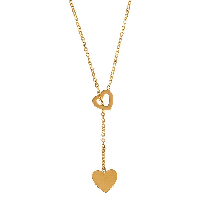 SALLY - HEART LARIAT NECKLACE