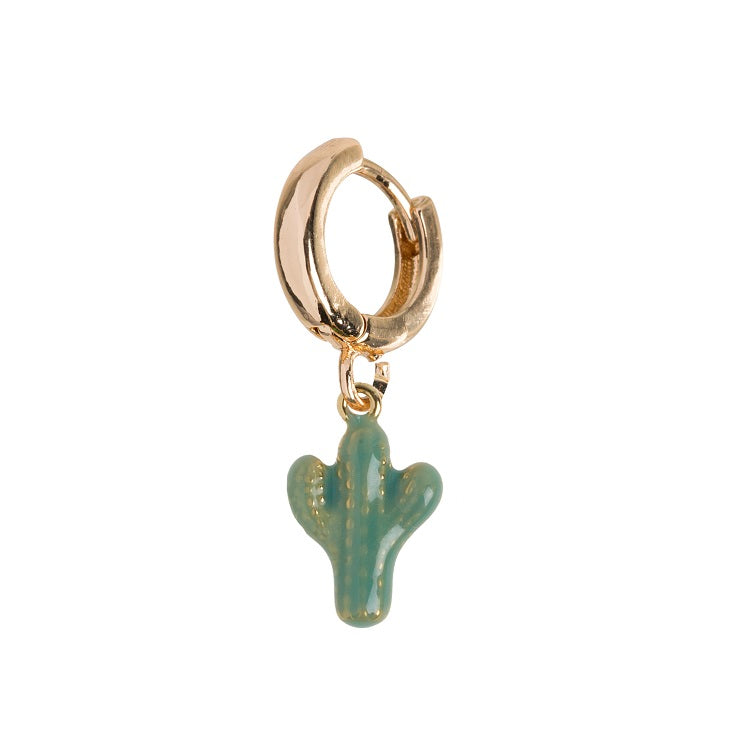 DORIS-CACTUS enamel hoop earrings