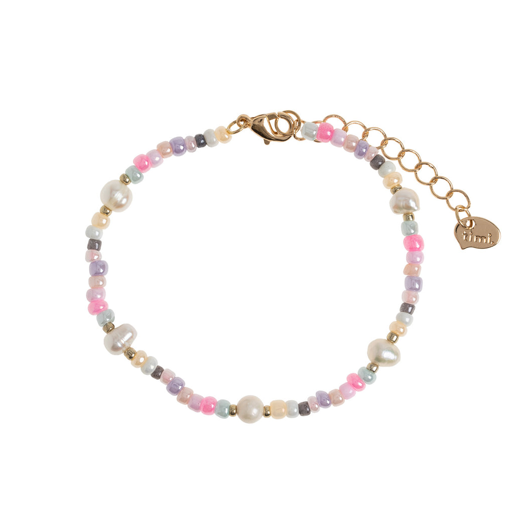 TESS - PASTEL BEAD AND PEARL BRACELET