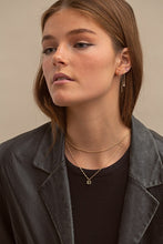 Load image into Gallery viewer, OLIVIA - CRYSTAL charm chain enamel earrings
