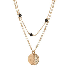 Load image into Gallery viewer, Coin and Black Bead Double Necklace
